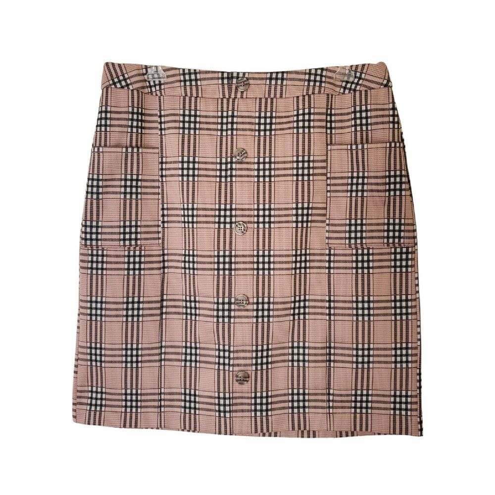 Cato Plaid Shirt Size 18/20W Stretch Button Pockets Pink